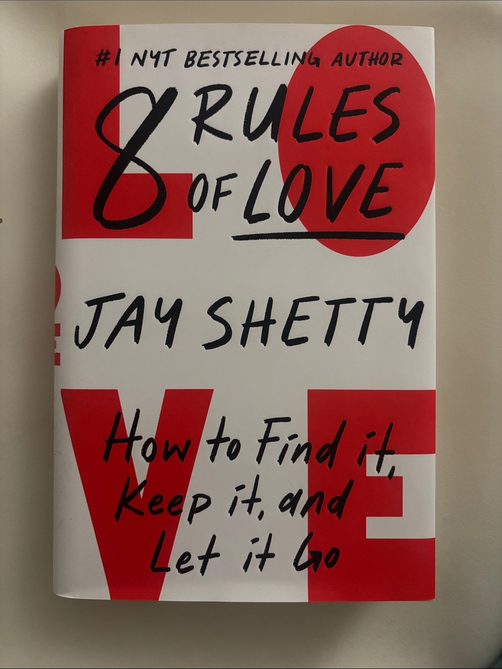 8 Rules of Love by Jay Shetty - Red & White Hardcover